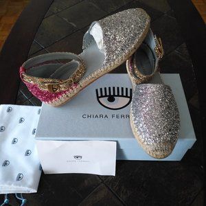 Chiara Ferragni Leather Espadrilles Sandals Sz 9US